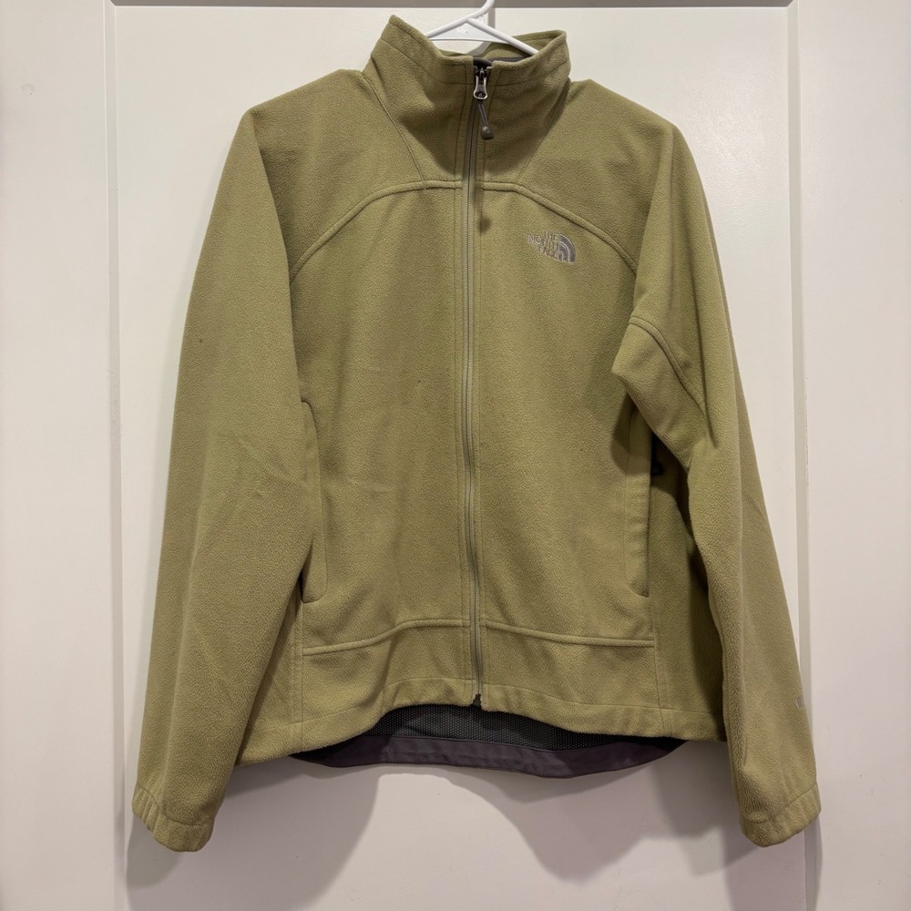 The North Face WindWall Fleece Jacket Olive Green Full Zip Womens Medium
